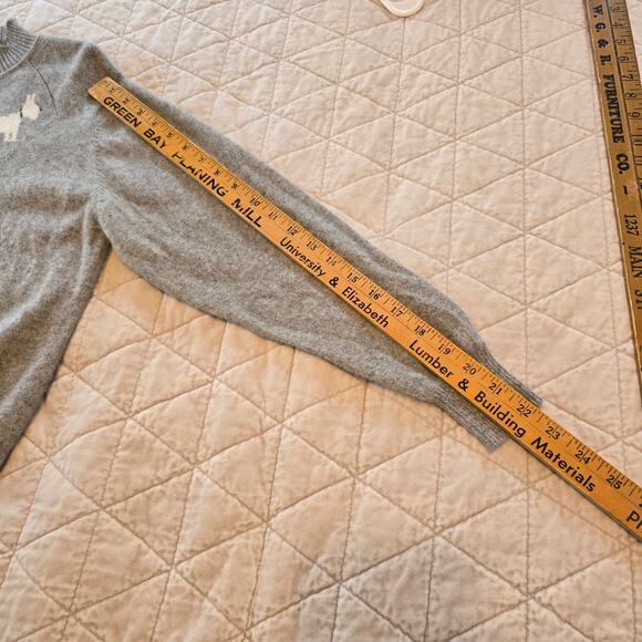 Adorable Scottie Dog Sweater Women's XS/S Gray White Argyle Cashmere? Academia - Picture 7 of 7